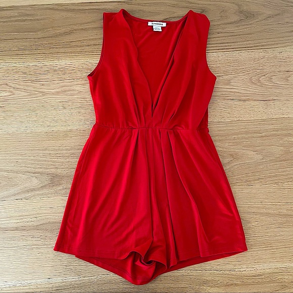 Glamorous Pants - Red Deep-V Charleston Boutique Romper
